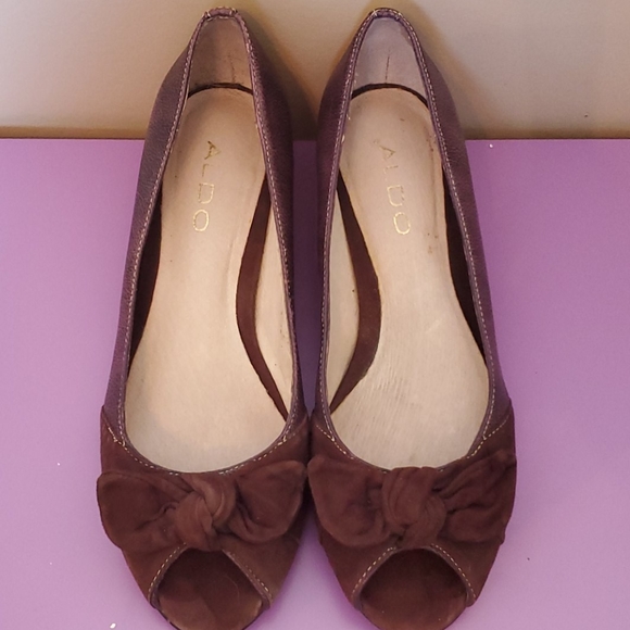 ⛱3/$20 Aldo Purple Kitten Heel Peep Toe - Picture 3 of 6